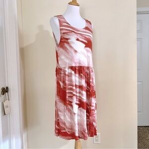 COMO BLU GYPSY TIE DYE SMOKE JERSEY DRESS women’s size L pockets